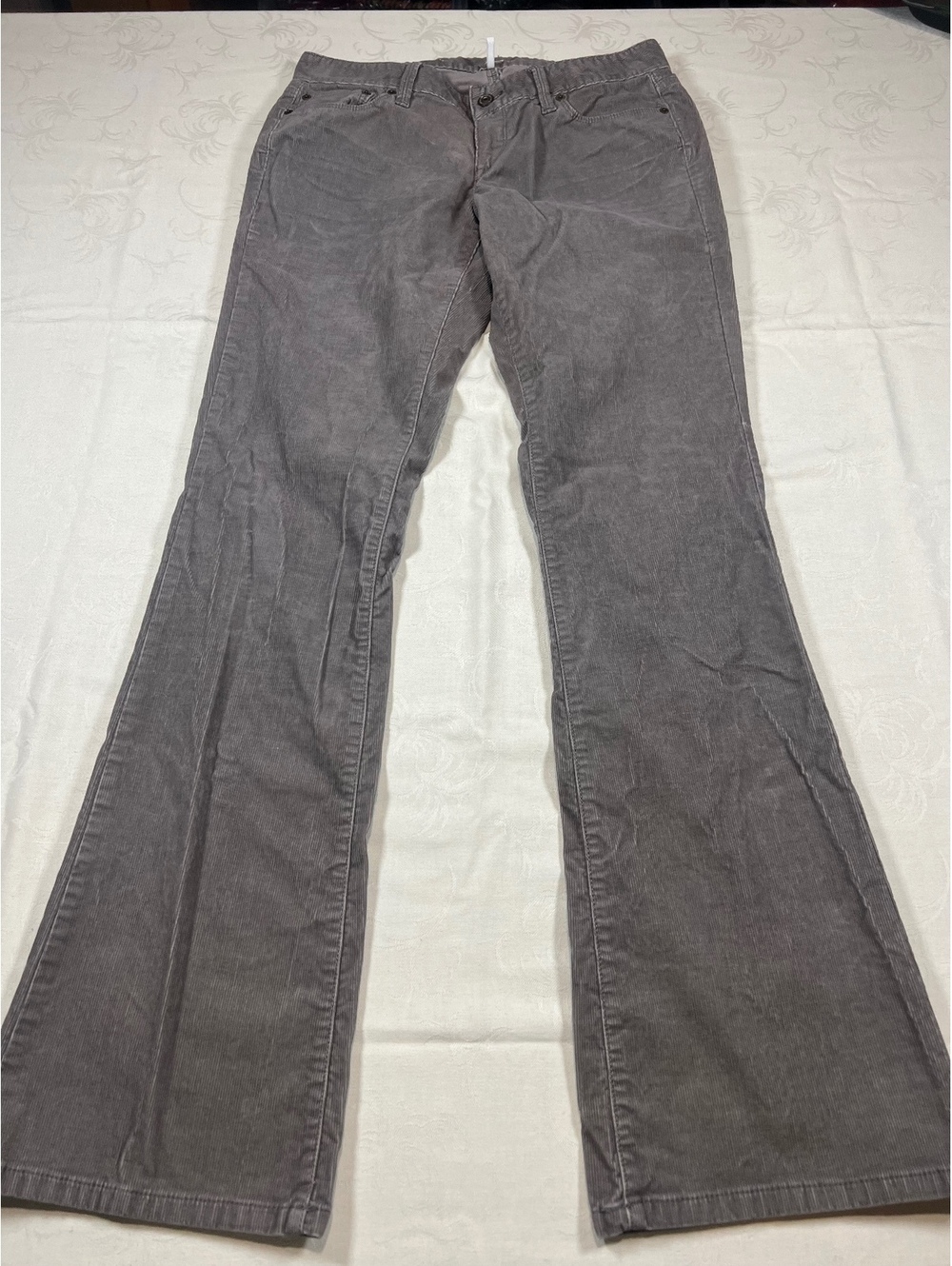 Ann Taylor Loft Corduroy Curvy Boot Gray Pants Size 4 27x32